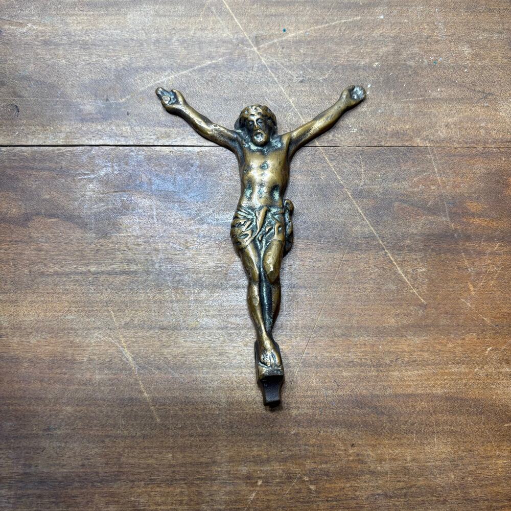 Vintage Solid Brass Jesus Crucifix Corpus